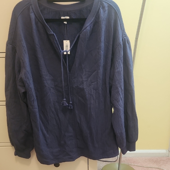 aerie Tops - Aerie Blue Lightweight Shirt Jacket